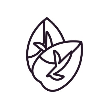 İzole edilmiş yapraklar çizgi biçim vektör tasarımı