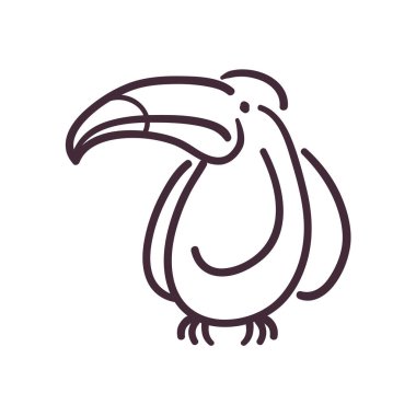 Toucan çizgi çizgi çizgi biçim ikon vektör tasarımı