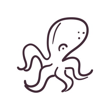 Ahtapot hayvan çizgisi biçim vektör tasarımı