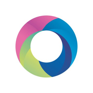 Soyut çember şekil gradyan biçim ikon vektör tasarımı