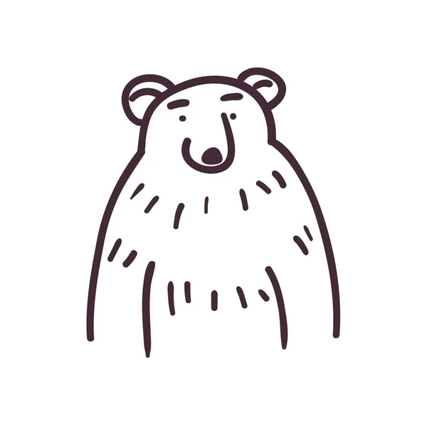 Kutup ayısı çizgi çizgi çizgi çizimi biçim vektör tasarımı — Stok Vektör