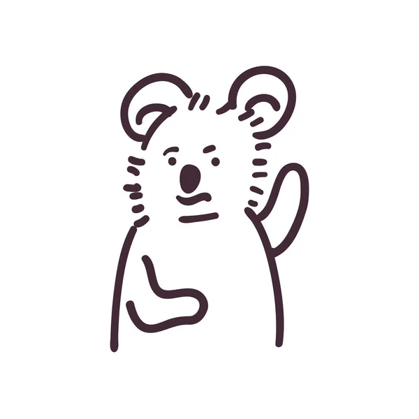 Koala cartoon line style icon vektordesign — Stockvektor