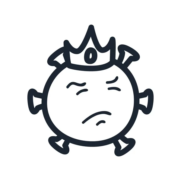Virus Emoji covid 19 con design vettoriale icona linea corona stile — Vettoriale Stock