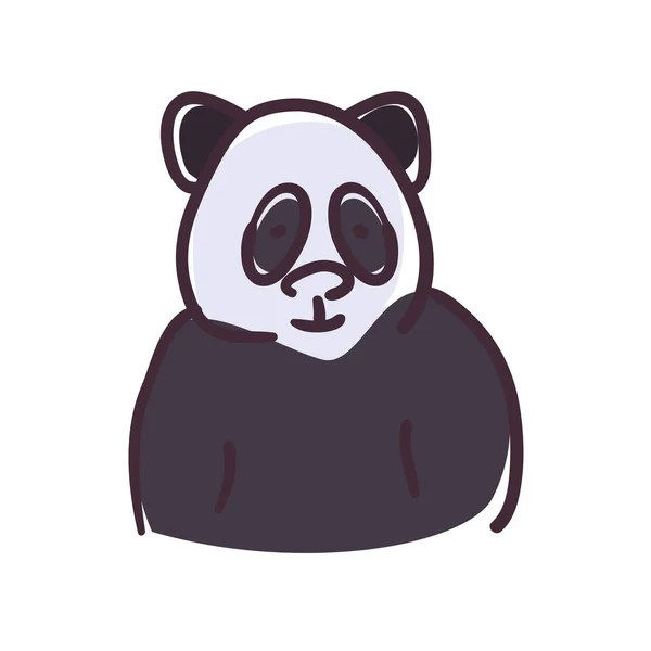 Panda oso de dibujos animados de estilo plano icono de diseño de vectores — Vector de stock