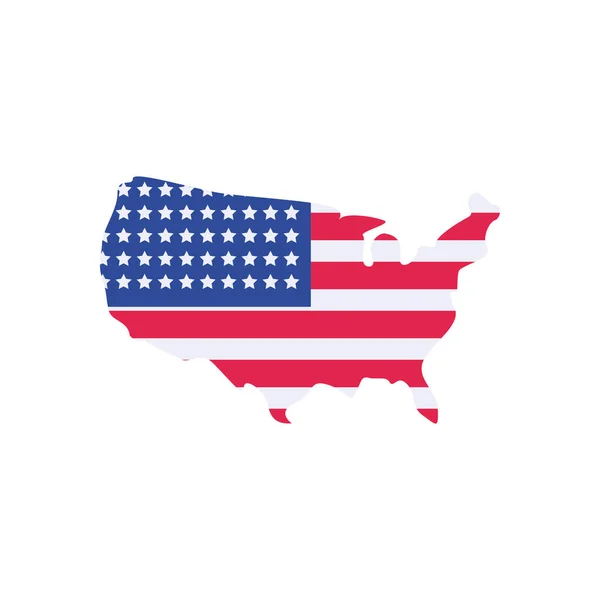 Usa flag map flat style icon vector design — стоковий вектор