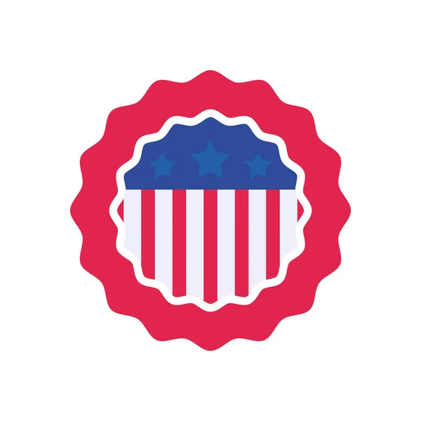 Usa flag seal stamp flat style icon vector design — Stock Vector