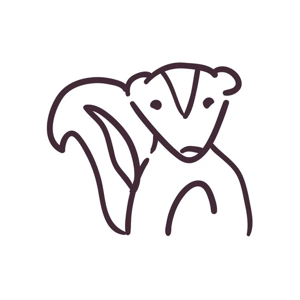 Skunk desenho animado linha estilo ícone vetor design —  Vetores de Stock
