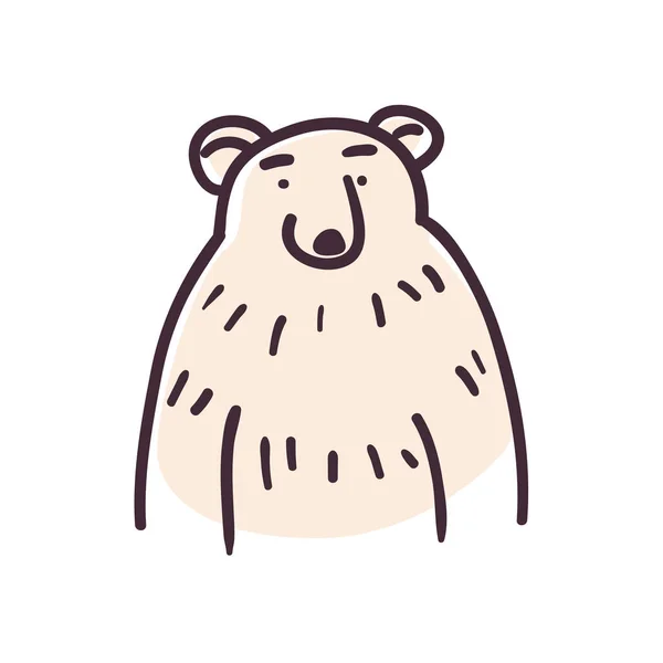 Polar bear cartoon flat style icon vector design — Stock Vector