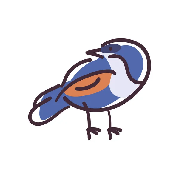 Oiseau dessin animé style plat icône vectoriel design — Image vectorielle