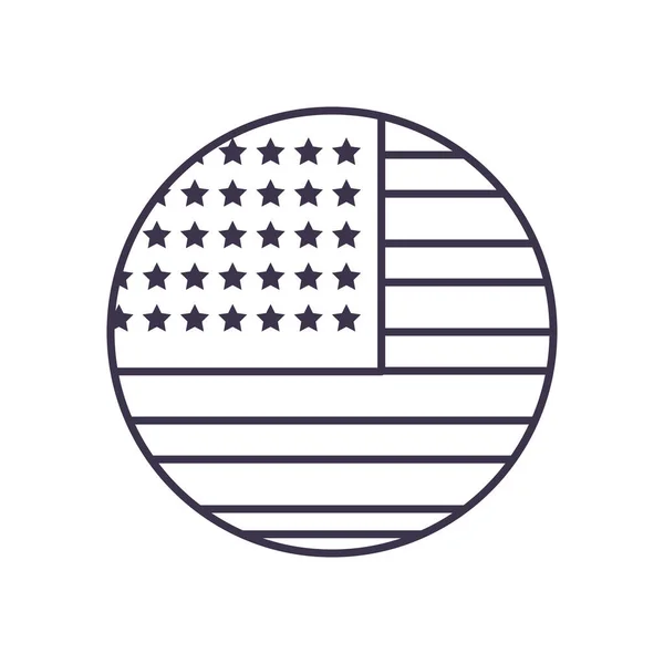 Usa flag circle line style icon vektordesign — Stockvektor