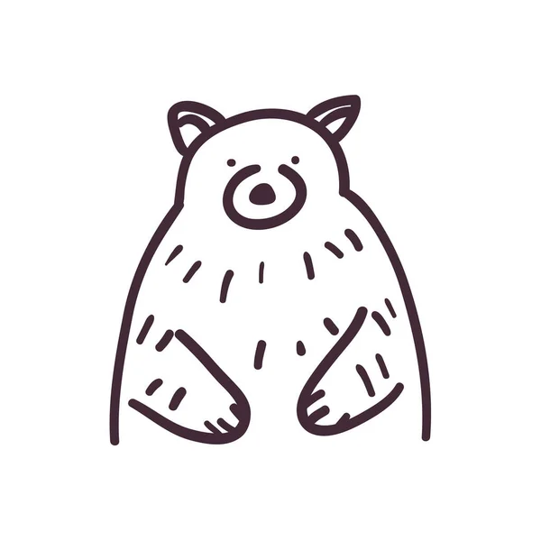 Bear cartoon line style icon vector design — Stock Vector