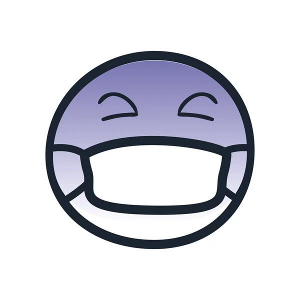 Beteg emoji maszk vonal stílus ikon vektor design — Stock Vector