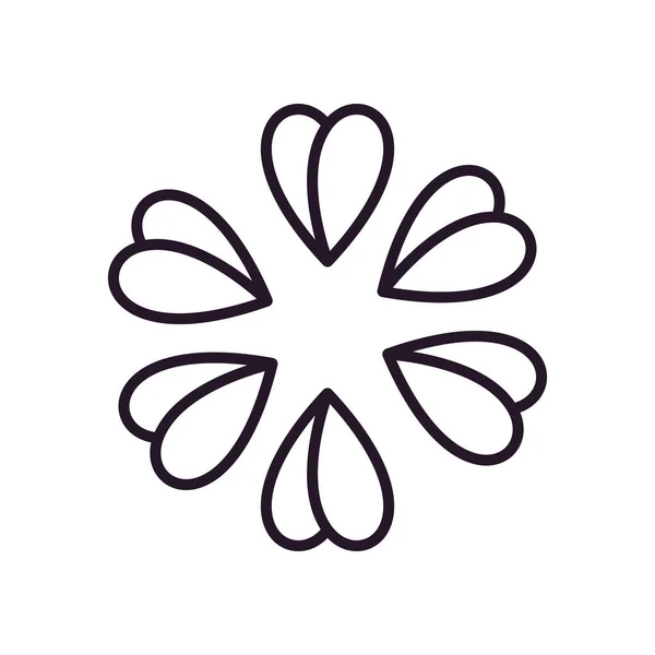 Blume Linie Stil Symbol Vektor-Design — Stockvektor