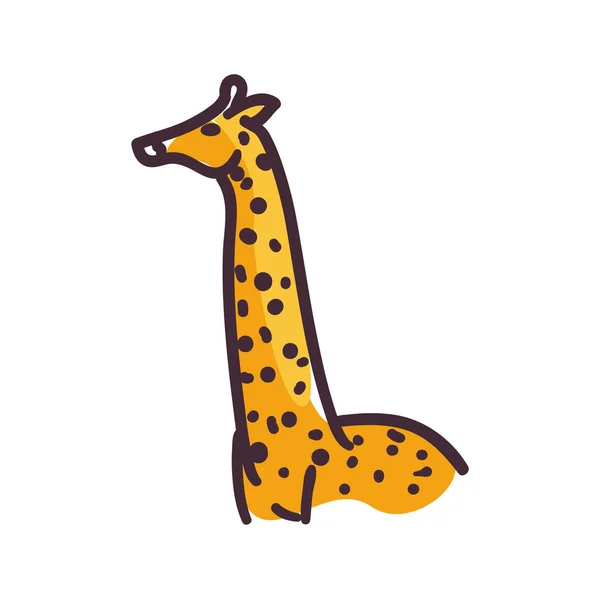Žirafa kreslený plochý styl ikona vektor design — Stockový vektor