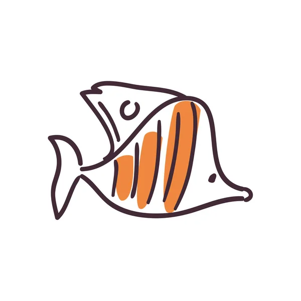 Fish animal flat style icon vector design — Stock Vector