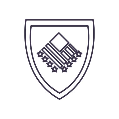 Kalkan çizgisi biçim vektör tasarımında Usa bayrağı