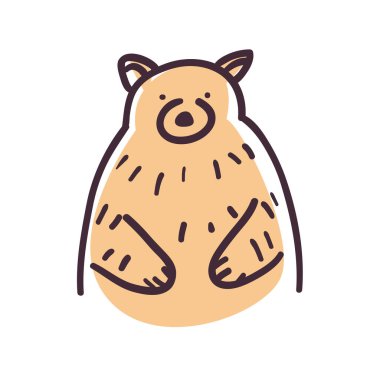 ayı çizgi film düz biçim ikon vektör tasarımı