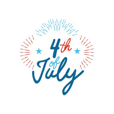 4 Temmuz tasarımı, düz stil.