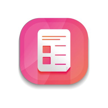 mobil uygulama düğmeleri konsepti, kontrol listesi simgesi, ayrıntılı tasarım