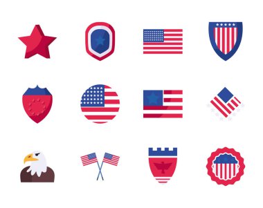 Bağımsızlık Günü düz biçim ikonu vektör tasarımı