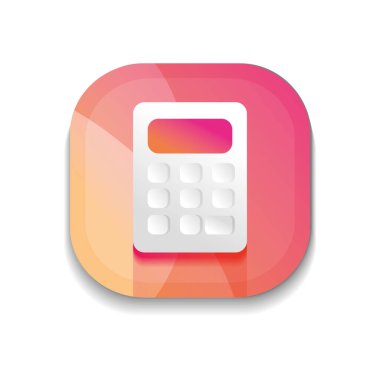 mobil uygulama düğmeleri konsepti, hesap makinesi simgesi, ayrıntılı tasarım