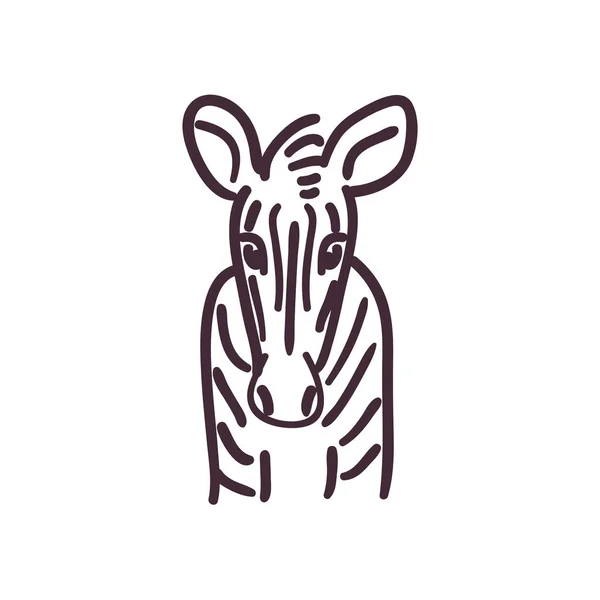 Zebra Cartoon Line Stil Ikone Vektor Design — Stockvektor