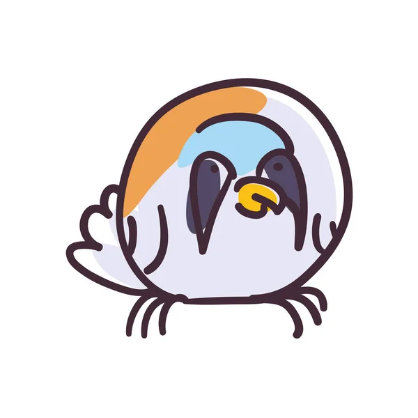鳥の漫画のフラットスタイルのアイコンのベクトルデザイン — ストックベクタ