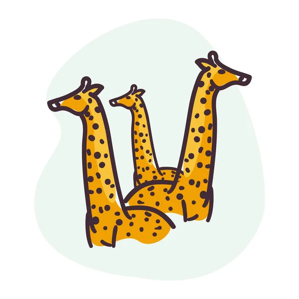 Girafas desenhos animados animais desenho vetorial — Vetor de Stock