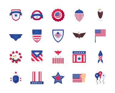 Bağımsızlık Günü düz biçim ikonu vektör tasarımı