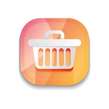 mobil uygulama düğmeleri kavramı, alışveriş sepeti simgesi, ayrıntılı tasarım