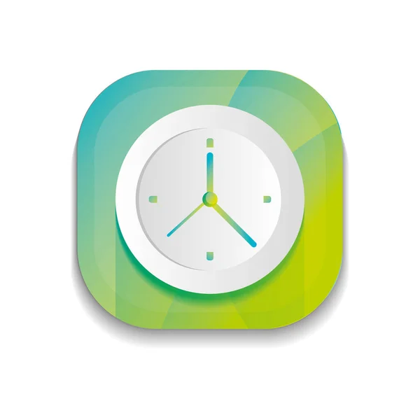 Концепция кнопок мобильного приложения, иконка часов, детальный дизайн — стоковый вектор