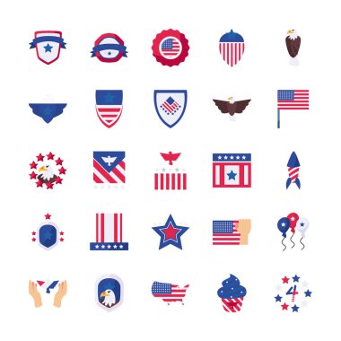 Bağımsızlık Günü düz biçim ikonu vektör tasarımı