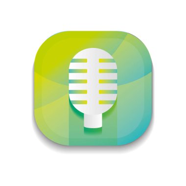 mobil uygulama düğmeleri konsepti, mikrofon simgesi, ayrıntılı tasarım