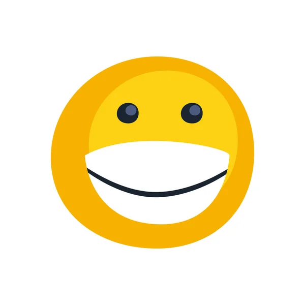 Smile emoji visage plat style icône vectoriel design — Image vectorielle