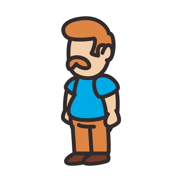 Hombre Avatar con bigote de estilo plano icono de diseño vectorial — Vector de stock