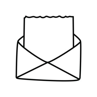 Boş belge simgesine sahip zarf, satır biçimi