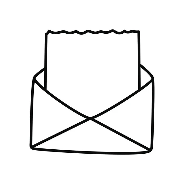 Envelope com ícone de documento em branco, estilo de linha —  Vetores de Stock