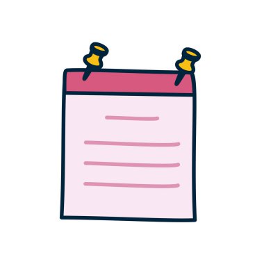 Kağıt raptiye simgesi, satır ve doldurma biçimi olan not