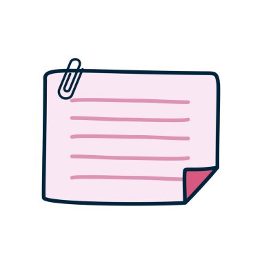 kağıt ataç simgesi, satır ve doldurma biçimi ile çizgili nota