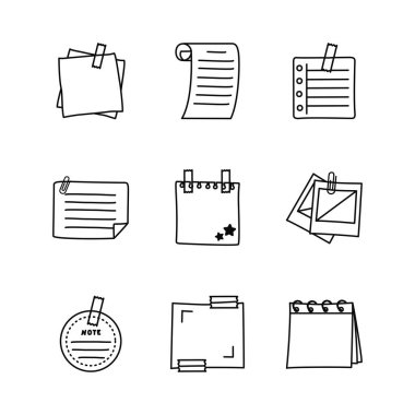 fotoğraf ve not simgesi seti, satır biçimi