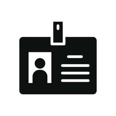 Kimlik kartı simgesi, siluet biçimi