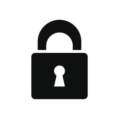 güvenlik kilidi simgesi, siluet biçimi