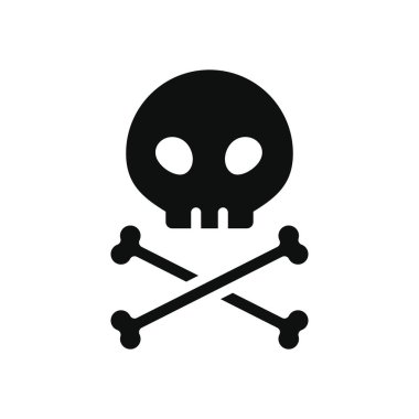 kurukafa ve çapraz kemik simgesi, siluet biçimi