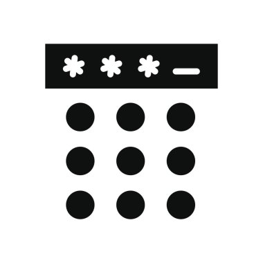 siber güvenlik kavramı, parola klavyesi simgesi, siluet biçimi