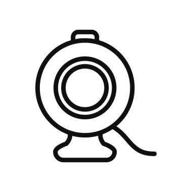 siber güvenlik konsepti, web kamera simgesi, satır biçimi