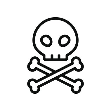 kafatası ve çapraz kemik simgesi, çizgi biçimi