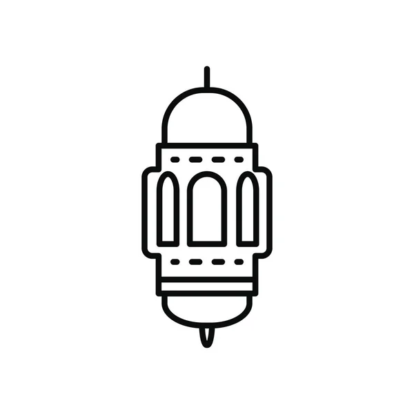 Icono de linterna árabe tradicional, estilo de línea — Archivo Imágenes Vectoriales