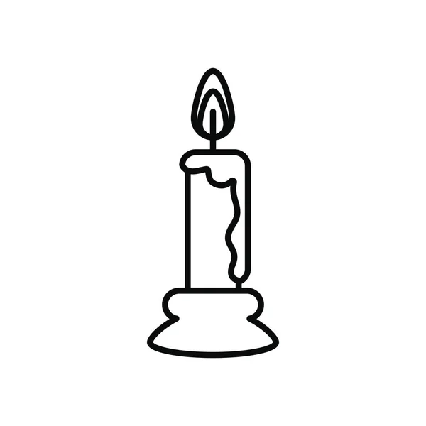 Candle icon, line style — Stock Vector