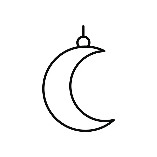 EID Mübarek kavramı, Hilal Ay simgesi, satır biçimi — Stok Vektör
