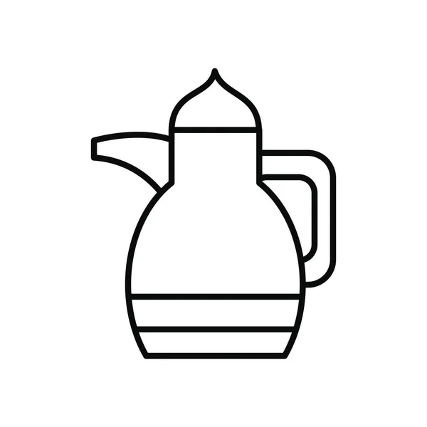 Concept de moubarak EID, icône arabe de la théière, style ligne — Image vectorielle